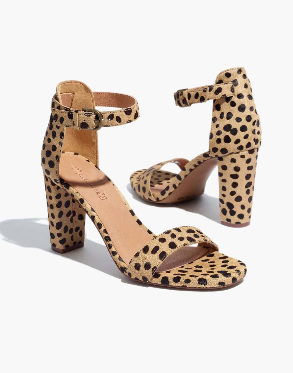 Madwell The Brooke Ankle-Strap Sandal in Spotted Calf Hair Sandal Women's 6.5
